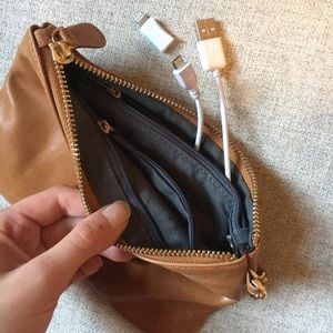 Leather Portable Charger Wristlet Wallet
